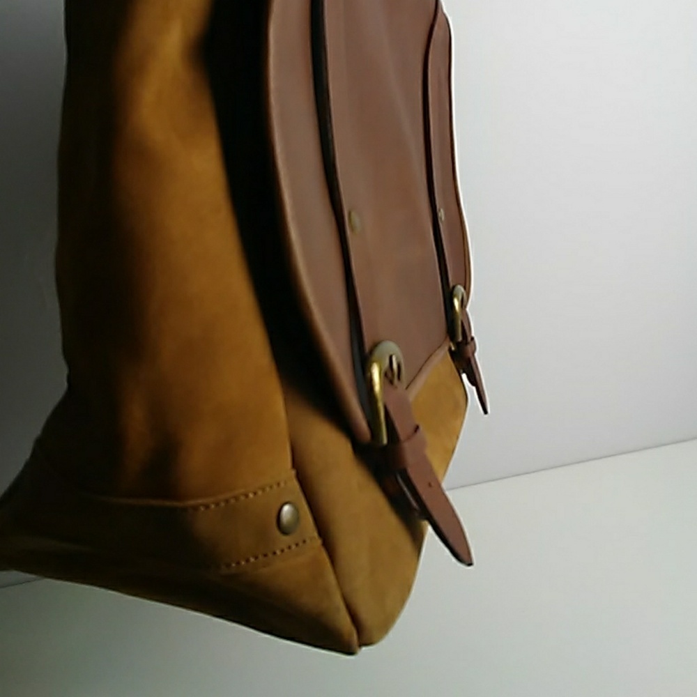 Brown leather briefcase messenger bag - Picture 5 of 8
